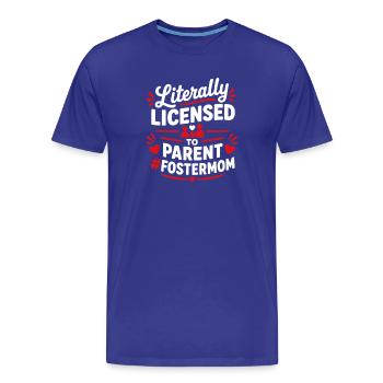 Autorisé à élever une mère d’accueil - T-shirt bio Premium Homme - bleu roi - Devant - Damien (186cm)