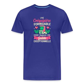 Coéquipière Formidable Guilde Gaming Pixel - T-shirt bio Premium Homme - bleu roi - Devant - Damien (186cm)