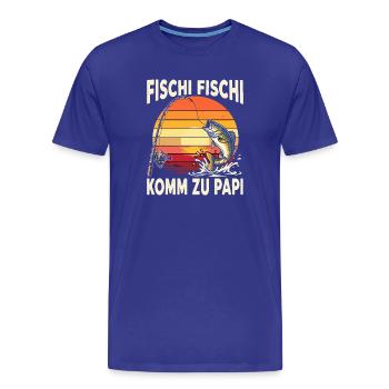 Fischi Fischi Komm zu Papi - Männer Premium Bio T-Shirt - Königsblau - Vorne - Damien (186cm)