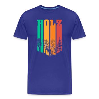 Holzwald Silhouette Farbverlauf - Männer Premium Bio T-Shirt - Königsblau - Vorne - Damien (186cm)