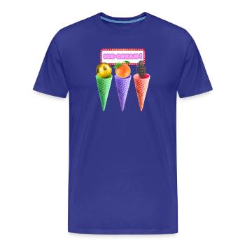 Mélange de trio néon crème - T-shirt bio Premium Homme - bleu roi - Devant - Damien (186cm)