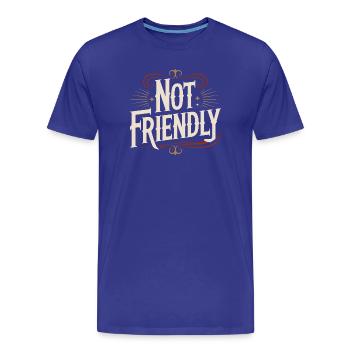 Not Friendly Introvert Antisocial Loner - Men's Premium Organic T-Shirt - royal blue - Front - Damien (186cm)