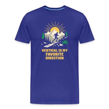 Randonnée - Le vertical est ma direction préférée - T-shirt bio Premium Homme - bleu roi - Devant - Damien (186cm)