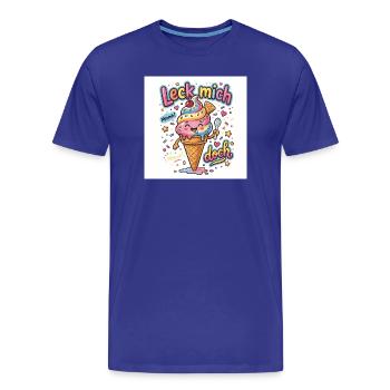 Leck mich Eiscreme Spaß - Männer Premium Bio T-Shirt - Königsblau - Vorne - Damien (186cm)