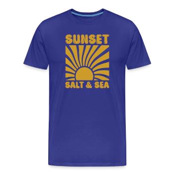 Sonnenuntergang Salz & Meer Sunset Salt and Sea - Männer Premium Bio T-Shirt - Königsblau - Vorne - Damien (186cm)