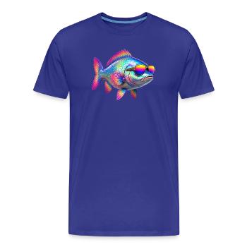 Un poisson coloré et cool avec des lunettes de soleil Poisson - T-shirt bio Premium Homme - bleu roi - Devant - Damien (186cm)