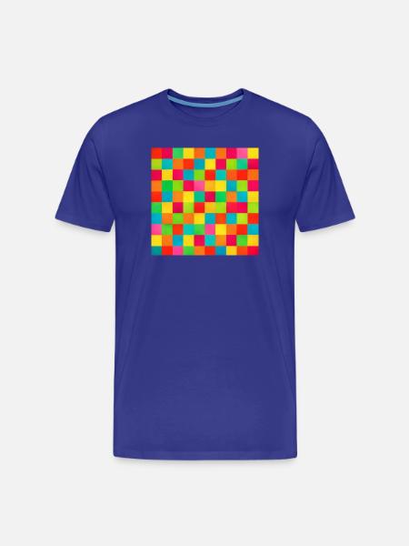 Regenbogen-Schachbrett-Mosaik - Männer Premium Bio T-Shirt - Königsblau