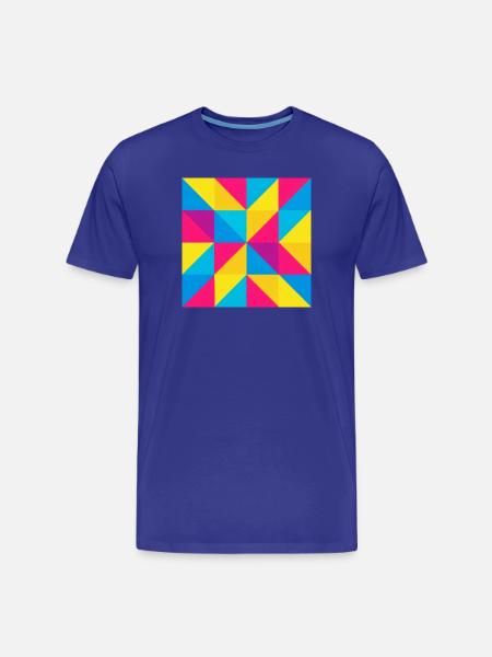 Vivid Triangular Mosaic - Men's Premium Organic T-Shirt - royal blue