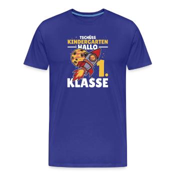Tschüss Kindergarten Hallo 1. Klasse Schulkind - Männer Premium Bio T-Shirt - Königsblau - Vorne - Damien (186cm)
