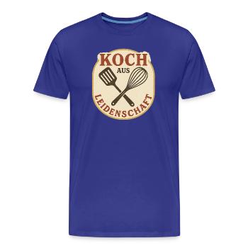 Koch aus Leidenschaft Vintage Patch - Männer Premium Bio T-Shirt - Königsblau - Vorne - Damien (186cm)