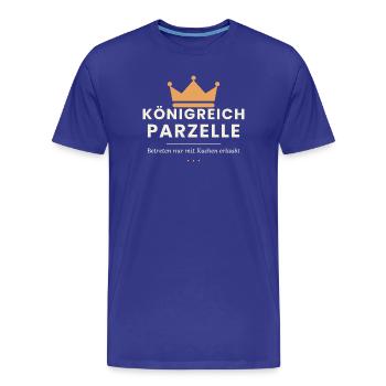 Königreich Parzelle – Kleingarten Spruch - Männer Premium Bio T-Shirt - Königsblau - Vorne - Damien (186cm)