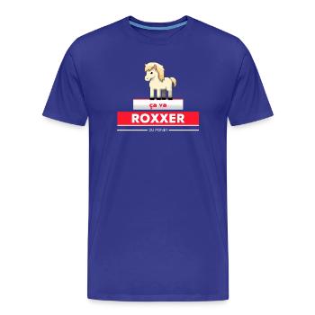 Ça va roxxer du poney - T-shirt bio Premium Homme - bleu roi - Devant - Damien (186cm)