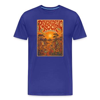 Psychedelic Rock Sunset - Men's Premium Organic T-Shirt - royal blue - Front - Damien (186cm)