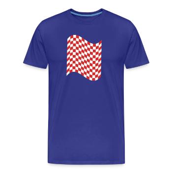 Motif à damier rouge et blanc doux, dans un drapeau - T-shirt bio Premium Homme - bleu roi - Devant - Damien (186cm)