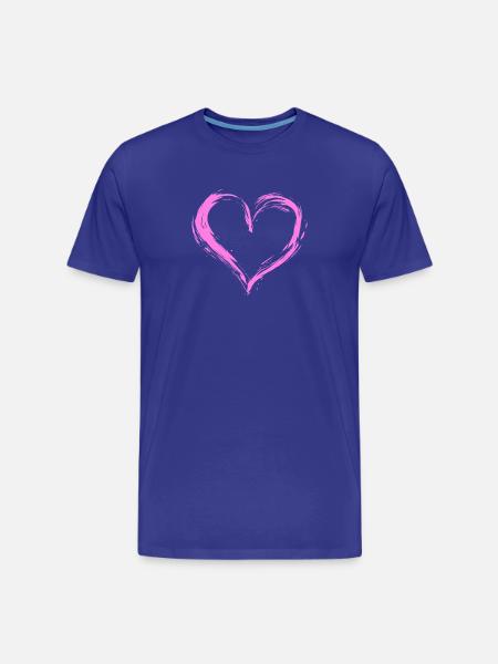 Herz - Männer Premium Bio T-Shirt - Königsblau