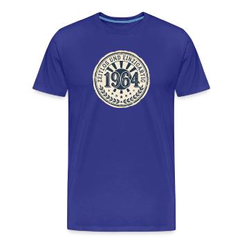 Vintage Badge 1964 – Zeitlos und einzigartig - Männer Premium Bio T-Shirt - Königsblau - Vorne - Damien (186cm)