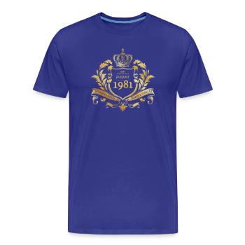 45th Birthday Semper Verum - Established 08/1981 - Men's Premium Organic T-Shirt - royal blue - Front - Damien (186cm)