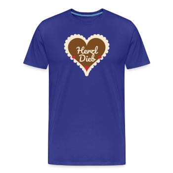 Herzl-Dieb Lebkuchenherz Volksfest Flirt Verliebt - Männer Premium Bio T-Shirt - Königsblau - Vorne - Damien (186cm)