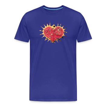 Cœur Étoile Paillettes du Cœur - T-shirt bio Premium Homme - bleu roi - Devant - Damien (186cm)