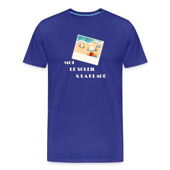 Été plage et détente pastel - T-shirt bio Premium Homme - bleu roi - Devant - Damien (186cm)
