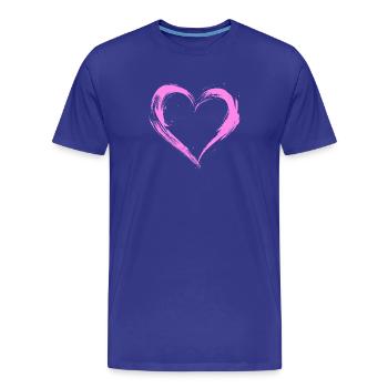 Herz - Männer Premium Bio T-Shirt - Königsblau - Vorne - Damien (186cm)