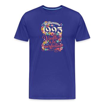 Millésime 1995 Anniversaire Femme Fleurs - T-shirt bio Premium Homme - bleu roi - Devant - Damien (186cm)