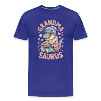 Grandmasaurus Grandmasaurus Grand-mère Mignonne Dinosaure - T-shirt bio Premium Homme - bleu roi - Devant - Damien (186cm)