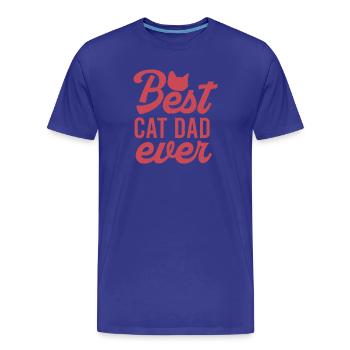Meilleur papa chat de tous les temps - T-shirt bio Premium Homme - bleu roi - Devant - Damien (186cm)