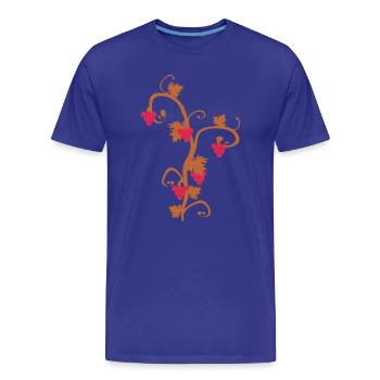Motif de vrilles de vigne Palatinat - T-shirt bio Premium Homme - bleu roi - Devant - Damien (186cm)