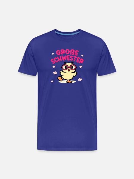 Große Schwester Kinderbrille - Männer Premium Bio T-Shirt - Königsblau