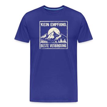 Berge Kein Empfang Beste Verbindung - Männer Premium Bio T-Shirt - Königsblau - Vorne - Damien (186cm)