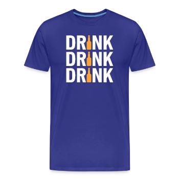 BOISSER, BUVER, BOIRE Motif de fête drôle Pour - T-shirt bio Premium Homme - bleu roi - Devant - Damien (186cm)