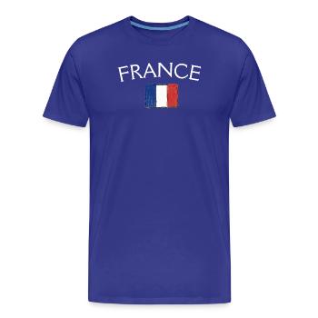 France Flag Vintage  - T-shirt bio Premium Homme - bleu roi - Devant - Damien (186cm)