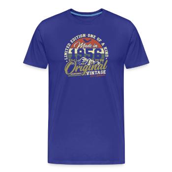 Cadeau d’anniversaire vintage 1956 - T-shirt bio Premium Homme - bleu roi - Devant - Damien (186cm)