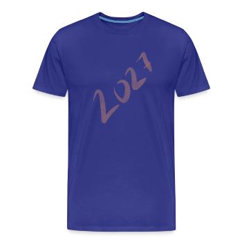 Chiffres annuels brossés 2023 - T-shirt bio Premium Homme - bleu roi - Devant - Damien (186cm)