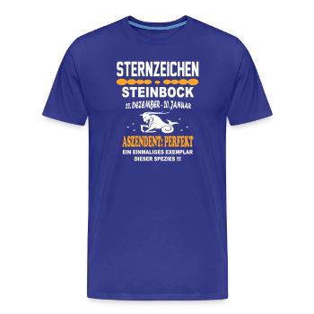 Steinbock Sternzeichen Horoskop - Männer Premium Bio T-Shirt - Königsblau - Vorne - Damien (186cm)