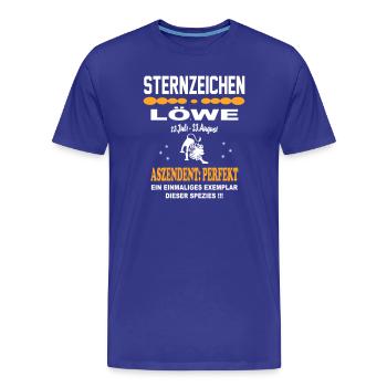 Sternzeichen Löwe: Ascendant Perfekt - Männer Premium Bio T-Shirt - Königsblau - Vorne - Damien (186cm)