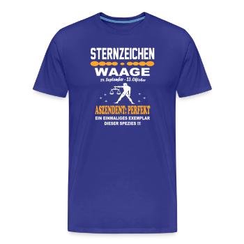 Sternzeichen Waage Ascendant Perfekt - Männer Premium Bio T-Shirt - Königsblau - Vorne - Damien (186cm)