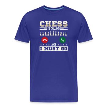 Schach Schachspieler Schachbrett - Männer Premium Bio T-Shirt - Königsblau - Vorne - Damien (186cm)