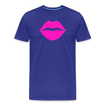 Lèvres roses - T-shirt bio Premium Homme - bleu roi - Devant - Damien (186cm)