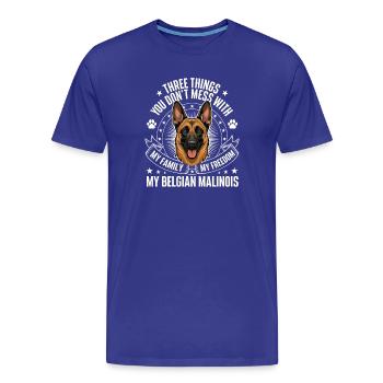 Avertissement malinois belge Family Freedom - T-shirt bio Premium Homme - bleu roi - Devant - Damien (186cm)
