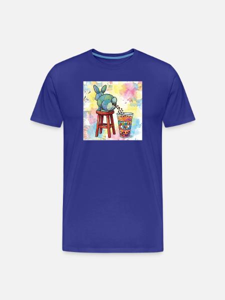 Cute Bunny Funny Boba Bubble Tea - Men's Premium Organic T-Shirt - royal blue