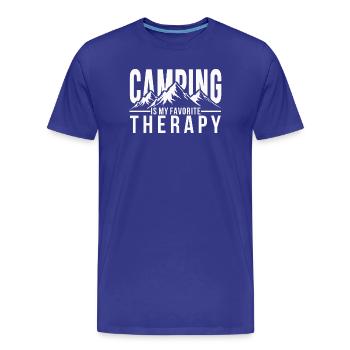 Le camping est ma thérapie préférée - T-shirt bio Premium Homme - bleu roi - Devant - Damien (186cm)