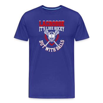 Jeu d’humour de crosse - T-shirt bio Premium Homme - bleu roi - Devant - Damien (186cm)