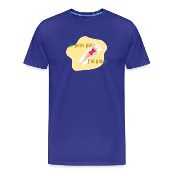 je peux pas j'ai plage - T-shirt bio Premium Homme - bleu roi - Devant - Damien (186cm)