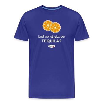 Wo ist jetzt der Tequila? - Männer Premium Bio T-Shirt - Königsblau - Vorne - Damien (186cm)