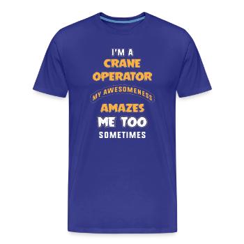 Grue opératrice grue - T-shirt bio Premium Homme - bleu roi - Devant - Damien (186cm)