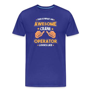 Grue opératrice grue - T-shirt bio Premium Homme - bleu roi - Devant - Damien (186cm)