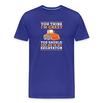 Excavation du chantier de chantier - T-shirt bio Premium Homme - bleu roi - Devant - Damien (186cm)