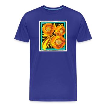 Fleurs d’oranger dans un cadre décoratif - T-shirt bio Premium Homme - bleu roi - Devant - Damien (186cm)